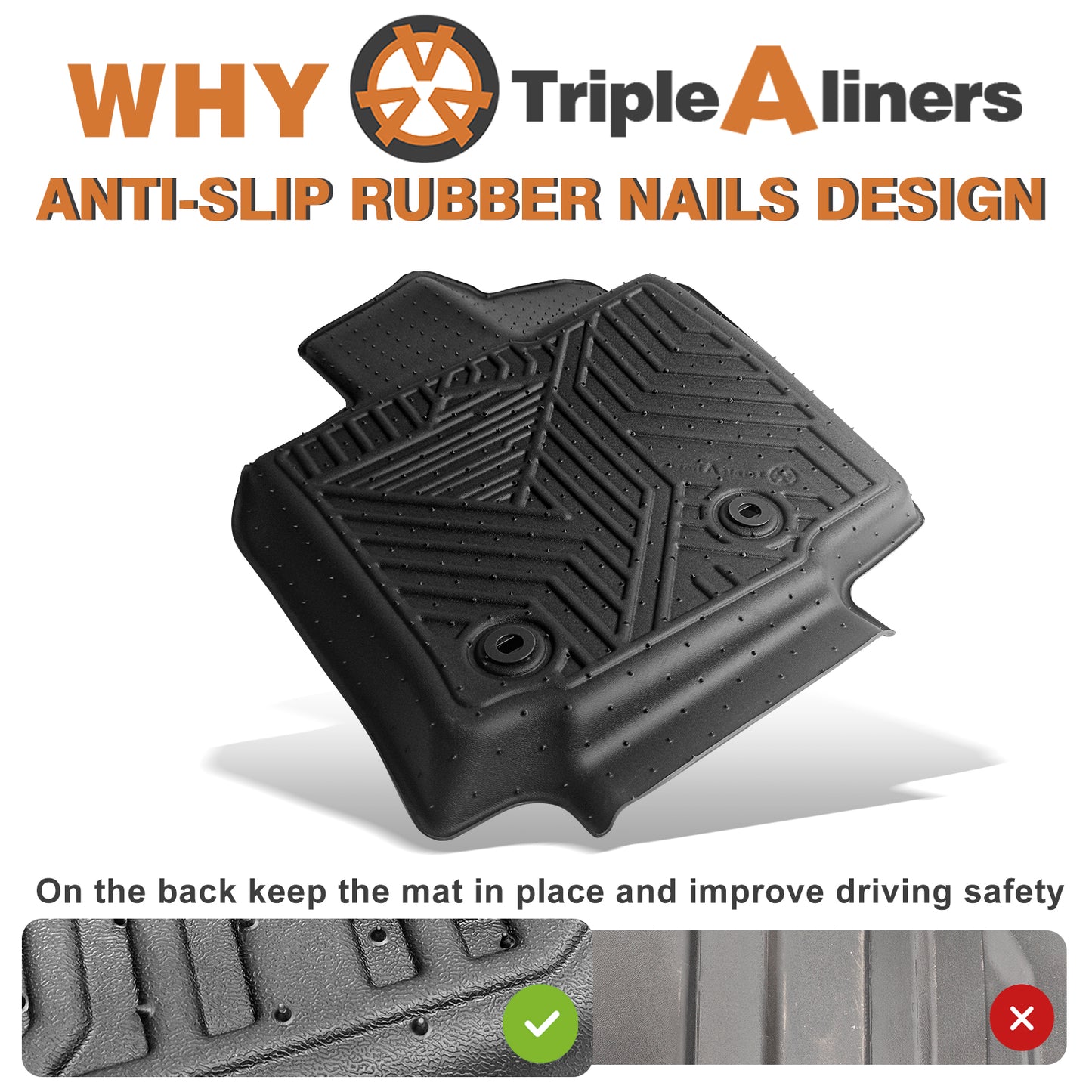 TripleAliners All Weather Floor Mats Compatible with 2026 Toyota RAV4 Hybrid Accessories TPE Custom Fit Odorless Anti-Slip Car Floor Liners (Won't Fit Plug-in Hybrid)
