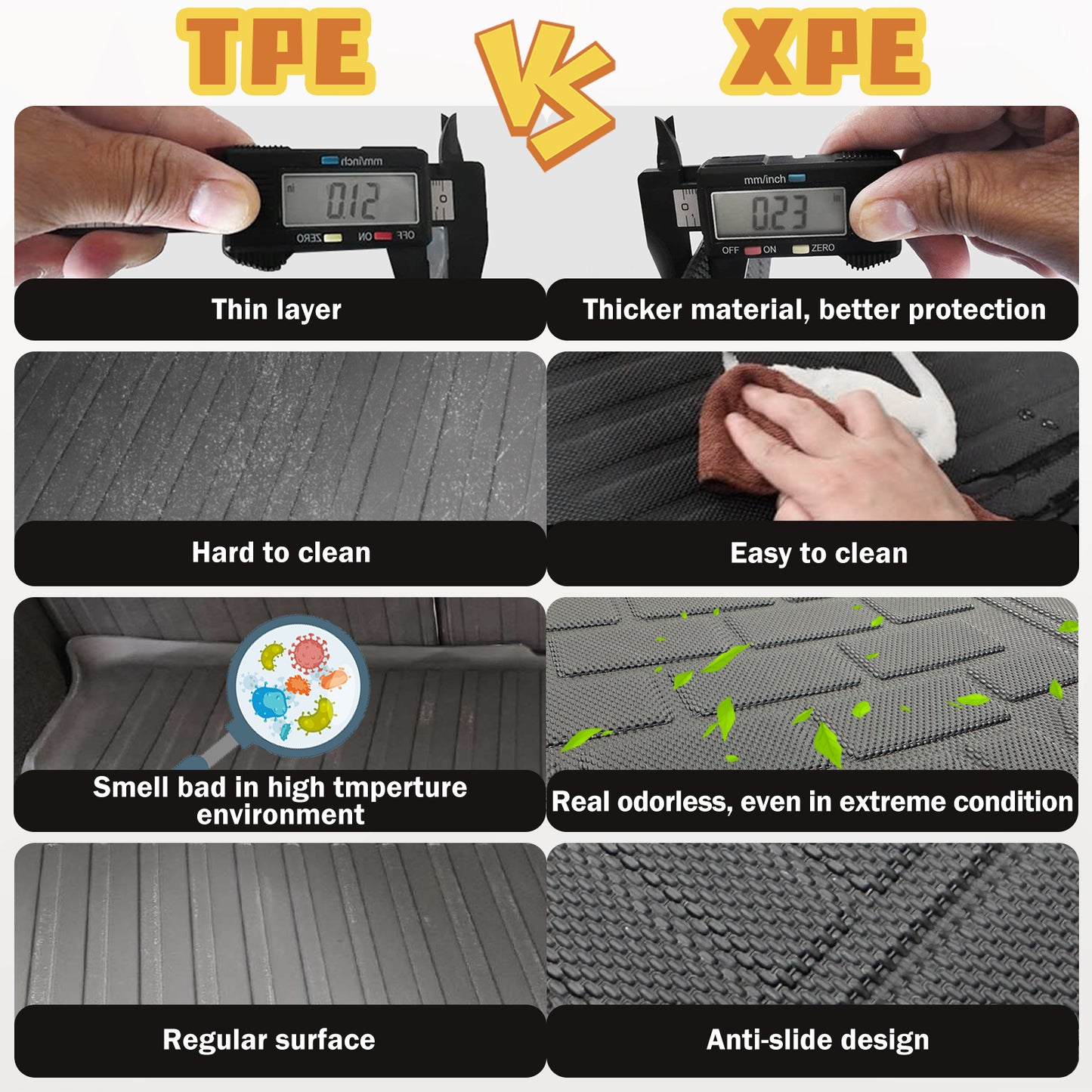 TripleAliners Vehicle Mat Universal Fit Trunk Cargo Liner All-Weather XPE Material Rear Cargo Mat SeatBack Protector Trimmable Design Compatible with Most Vehicle Sedan SUV(Seat Back Cover+Trunk Mat)