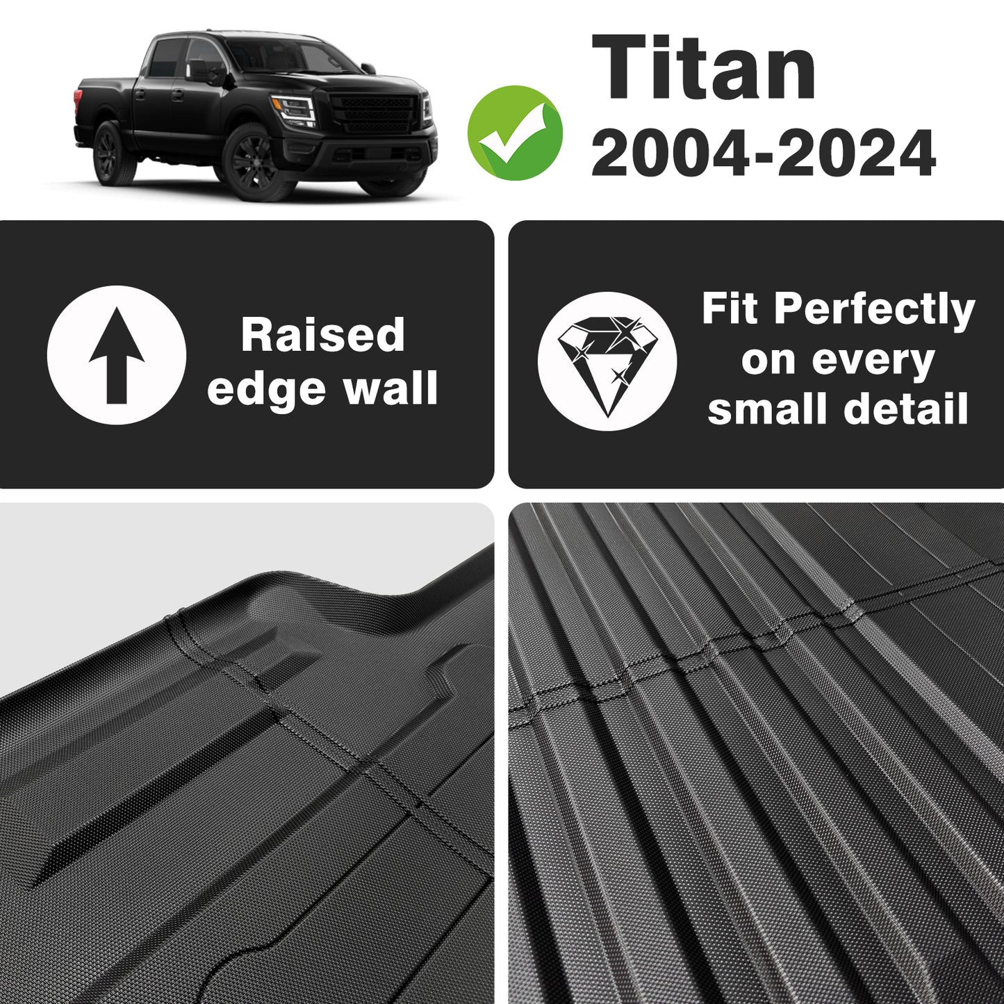 Truck Bed Mat for 2004-2024 Nissan Titan 5.5FT Short Bed