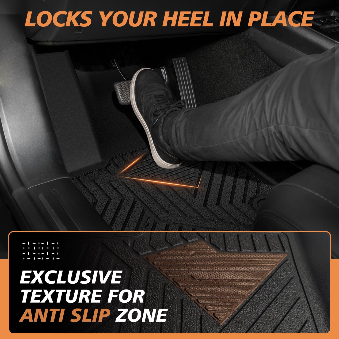 TripleAliners All Weather Floor Mats Compatible with 2026 Toyota RAV4 Hybrid Accessories TPE Custom Fit Odorless Anti-Slip Car Floor Liners (Won't Fit Plug-in Hybrid)
