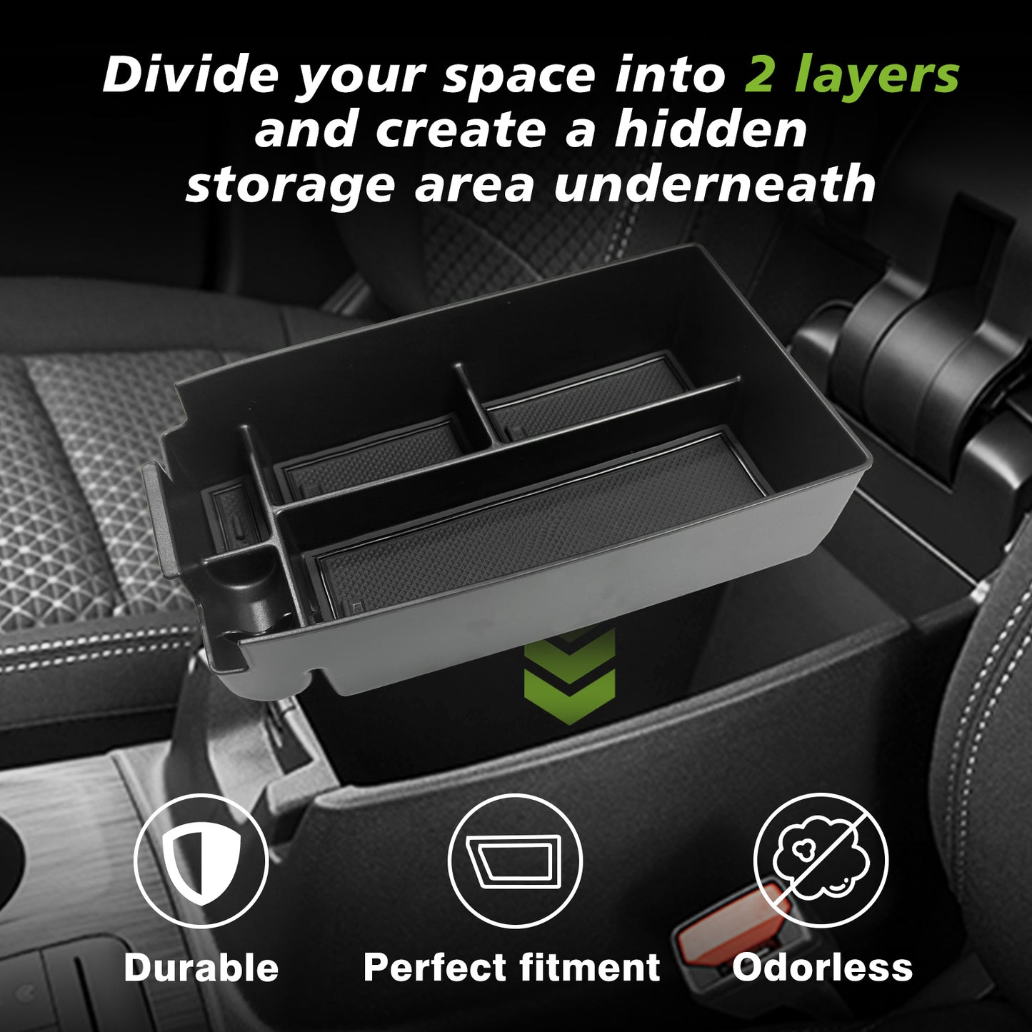 Dash Tray(Fits 8-inch Screen) & Console Organizer 2PCS Set Interior Accessories Compatible with Ford Escape 2020-2024