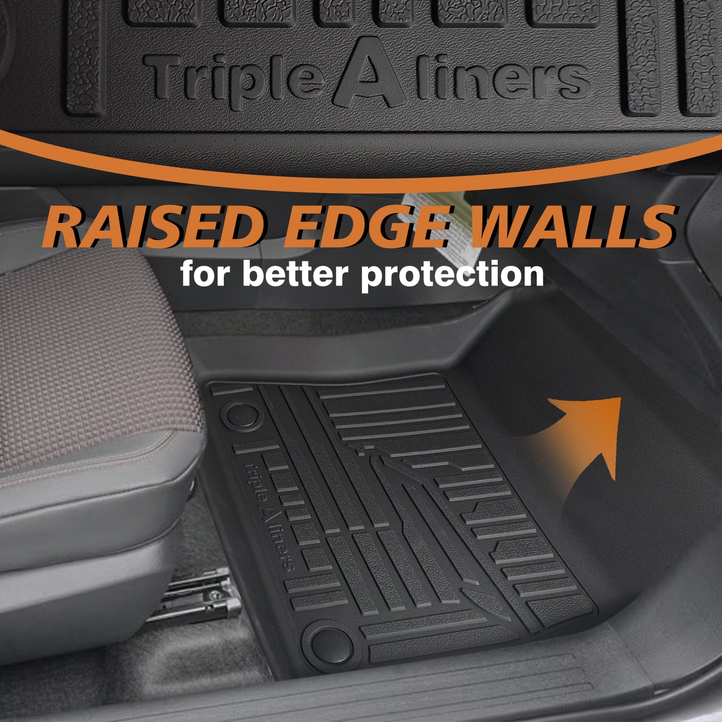 TripleAliners All Weather Floor Mats Compatible with 2025 Nissan Kicks Interior Accessories 1st & 2nd Row Floor Liners Custom Fit Anti-Slip TPE Full Coverage Protection Waterproof Car Mats