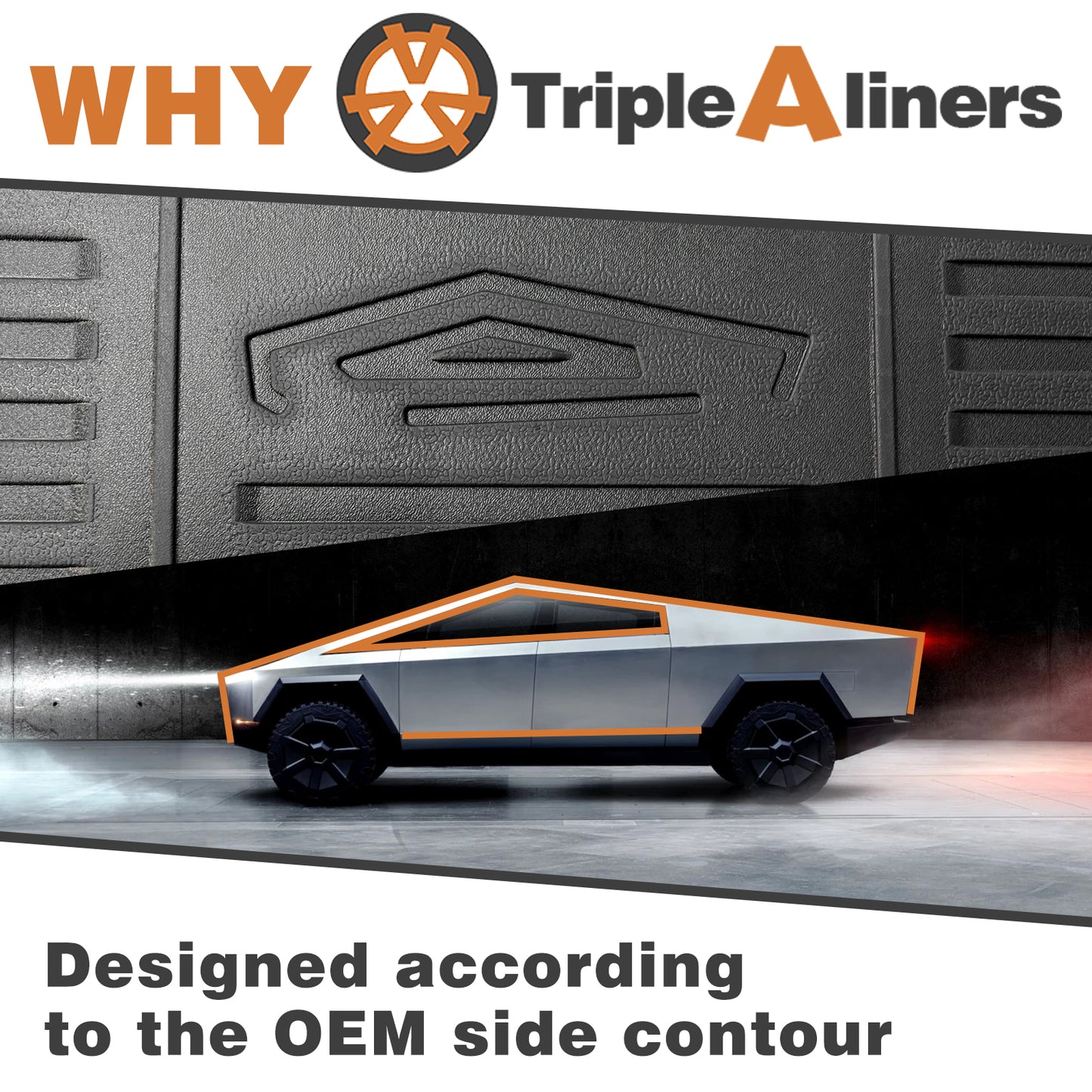 Triplealiners Floor Mats Compatible with Tesla Cybertruck 2023 2024 1st and 2nd Row