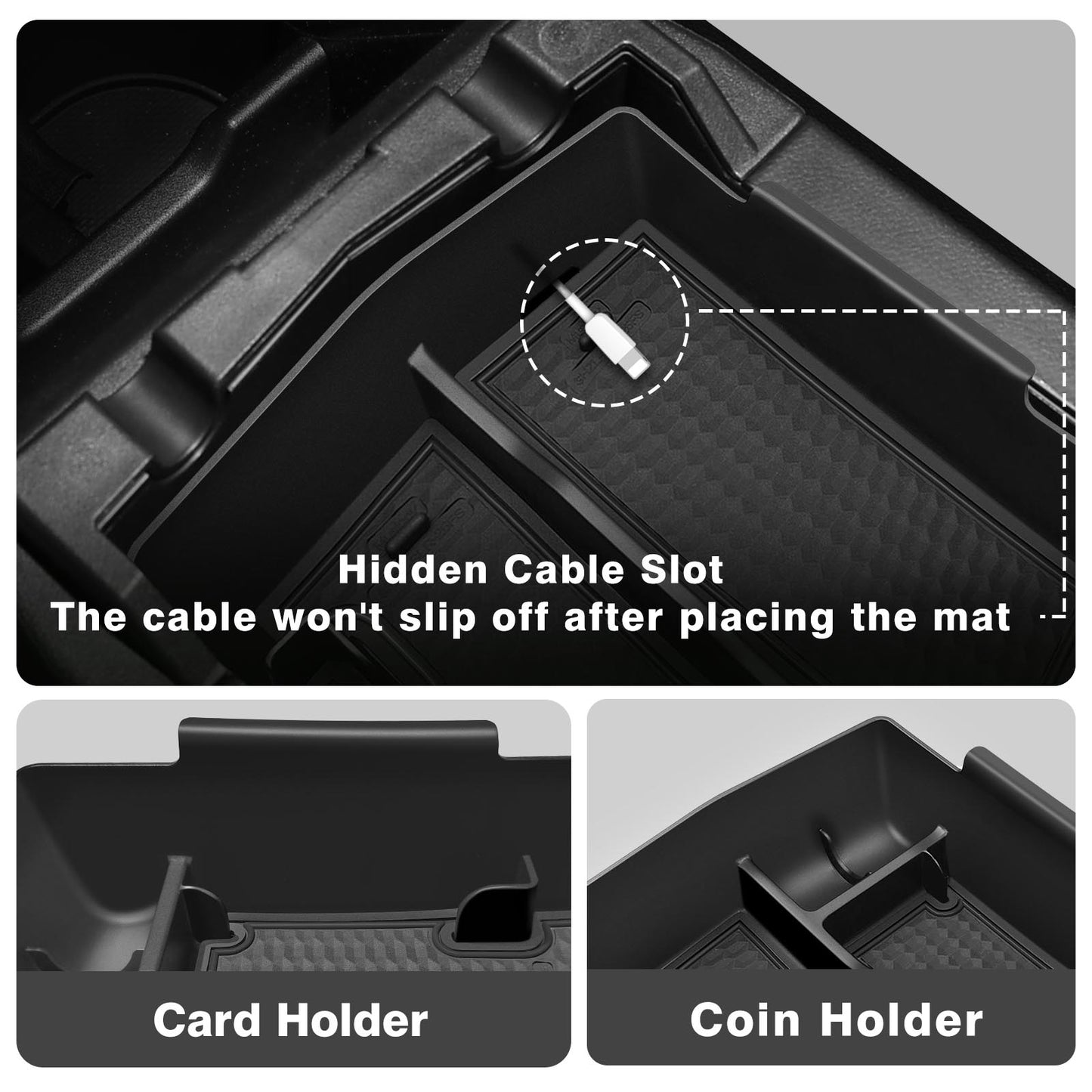 TripleAliners Upgraded Center Console Organizer Compatible with 2025 Subaru Forester Middle Armrest Storage Box Insert Tray Cable Holder Interior Accessories Easy Removal