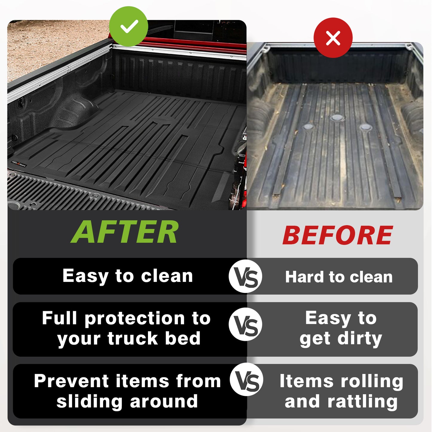 Truck Bed Mat for 2004-2024 Nissan Titan 5.5FT Short Bed