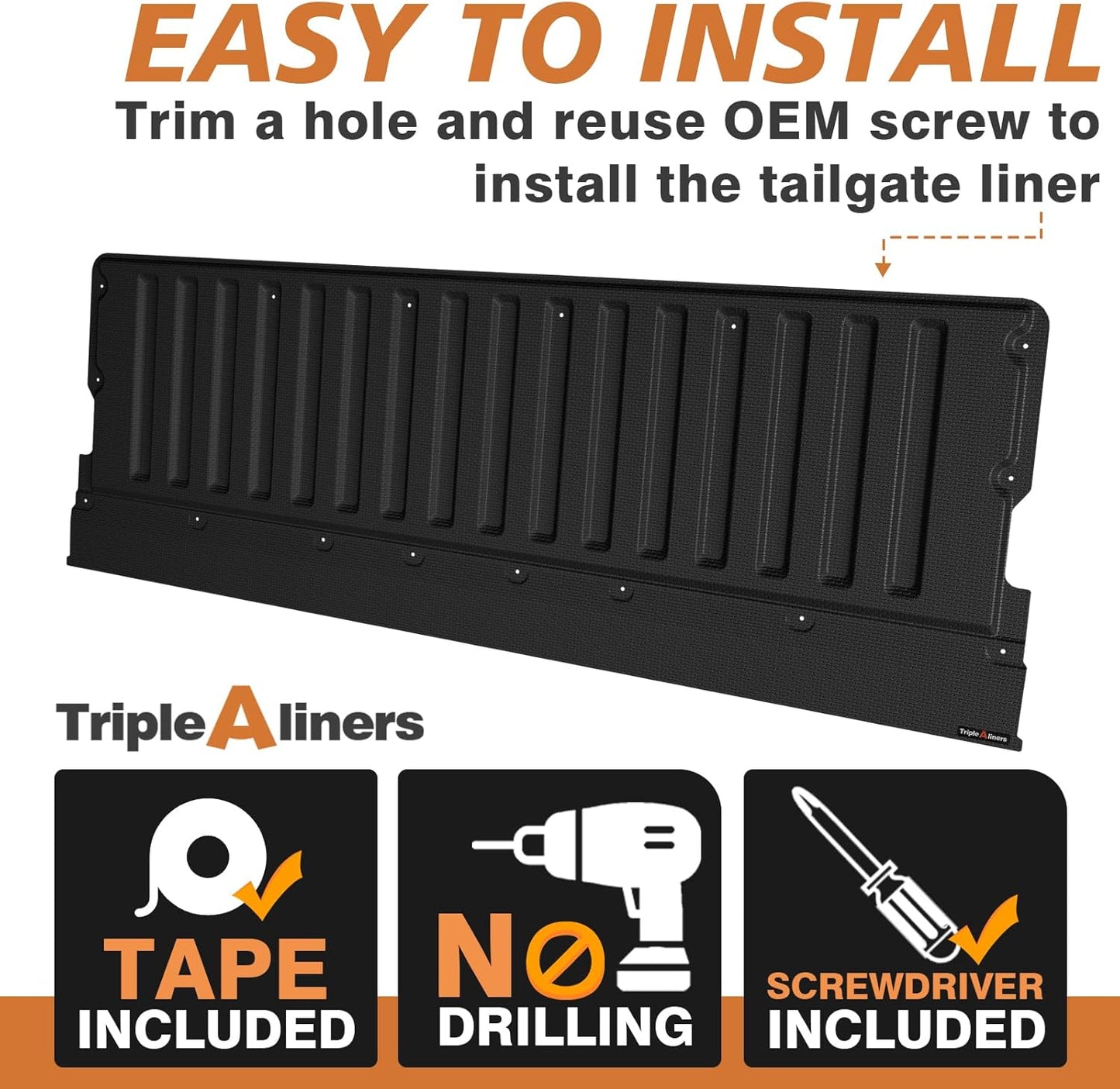 TripleAliners Tailgate Mat Compatible with Toyota Tacoma 2005-2023 Accessories Truck Tailgate Liner All-Weather Protector Cargo Cover Custom Fit for 2005-2023 Tacoma