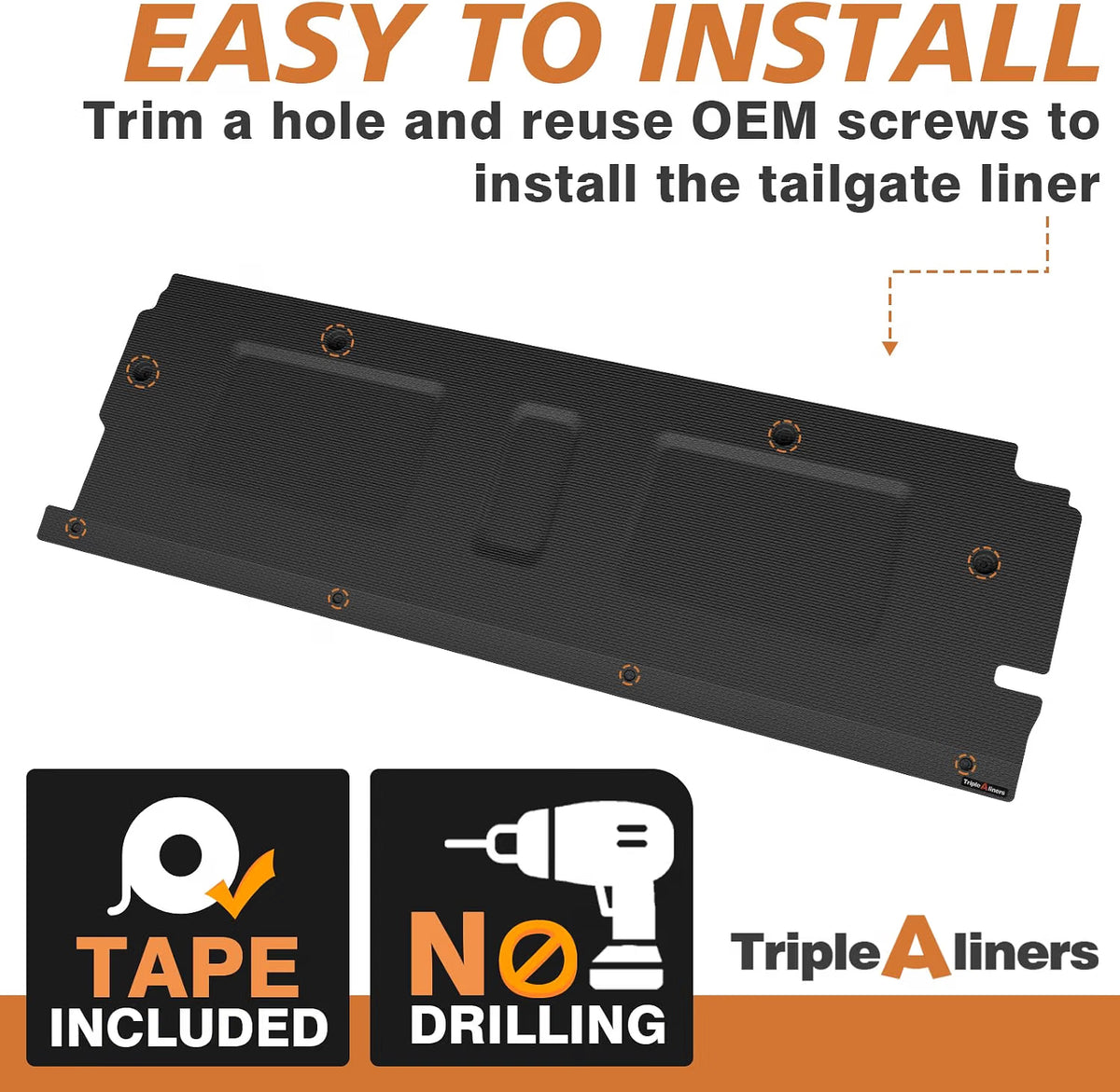 TripleAliners Tailgate Mat for 2020-2026 Honda Ridgeline Accessorie((Won't Fit Drop-in Liners) Pickup Tailgate Cover, Custom Fit, All Weather, Anti-Slip, Anti-Scratch, Work Trucks Accessories)