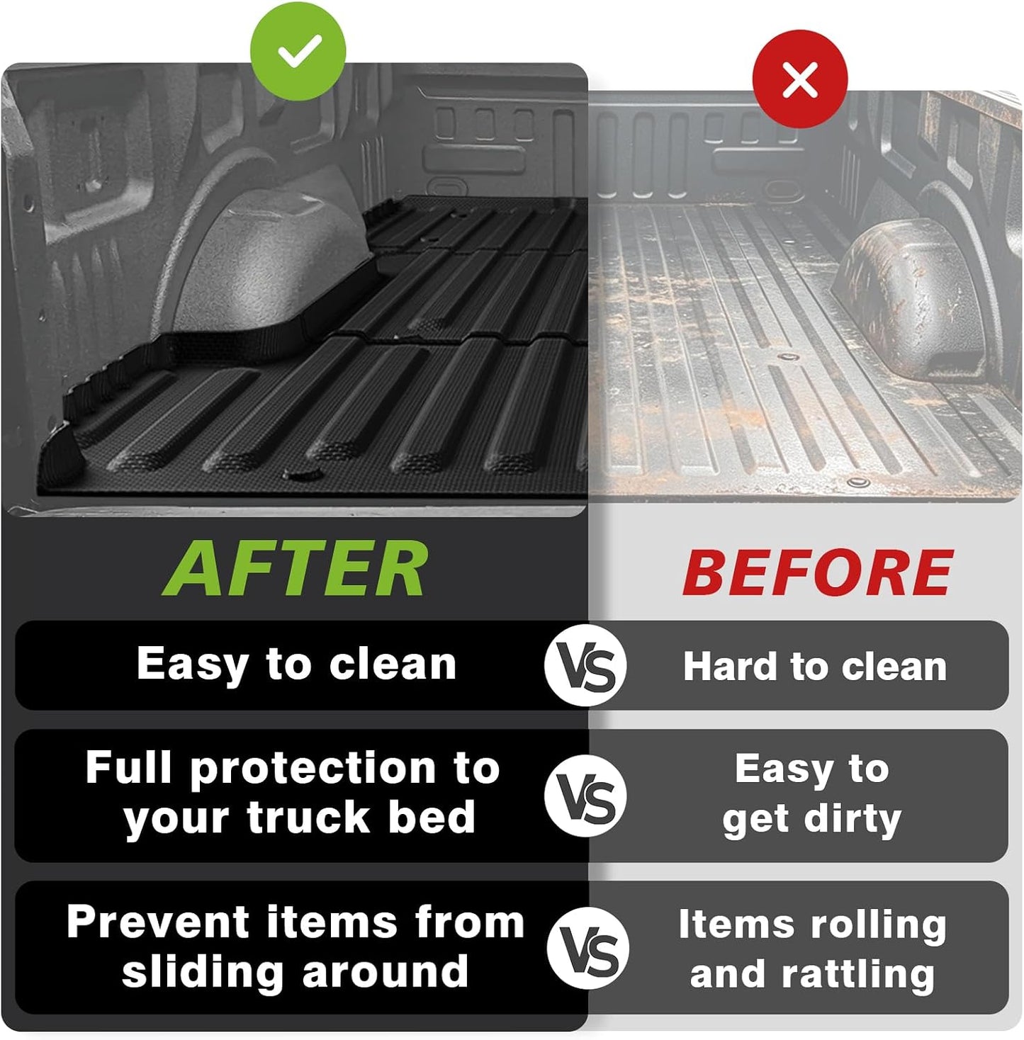 TripleAliners 8FT Truck Bed Mat for 2015-2026 Ford F150