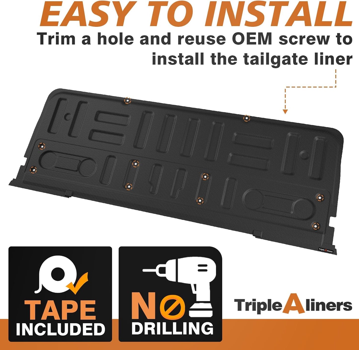 TripleAliners Tailgate Mat Compatible with 2015-2020 Ford F150 Accessories, Tailgate Cover Custom Fit All Weather Protection Pickup Liner