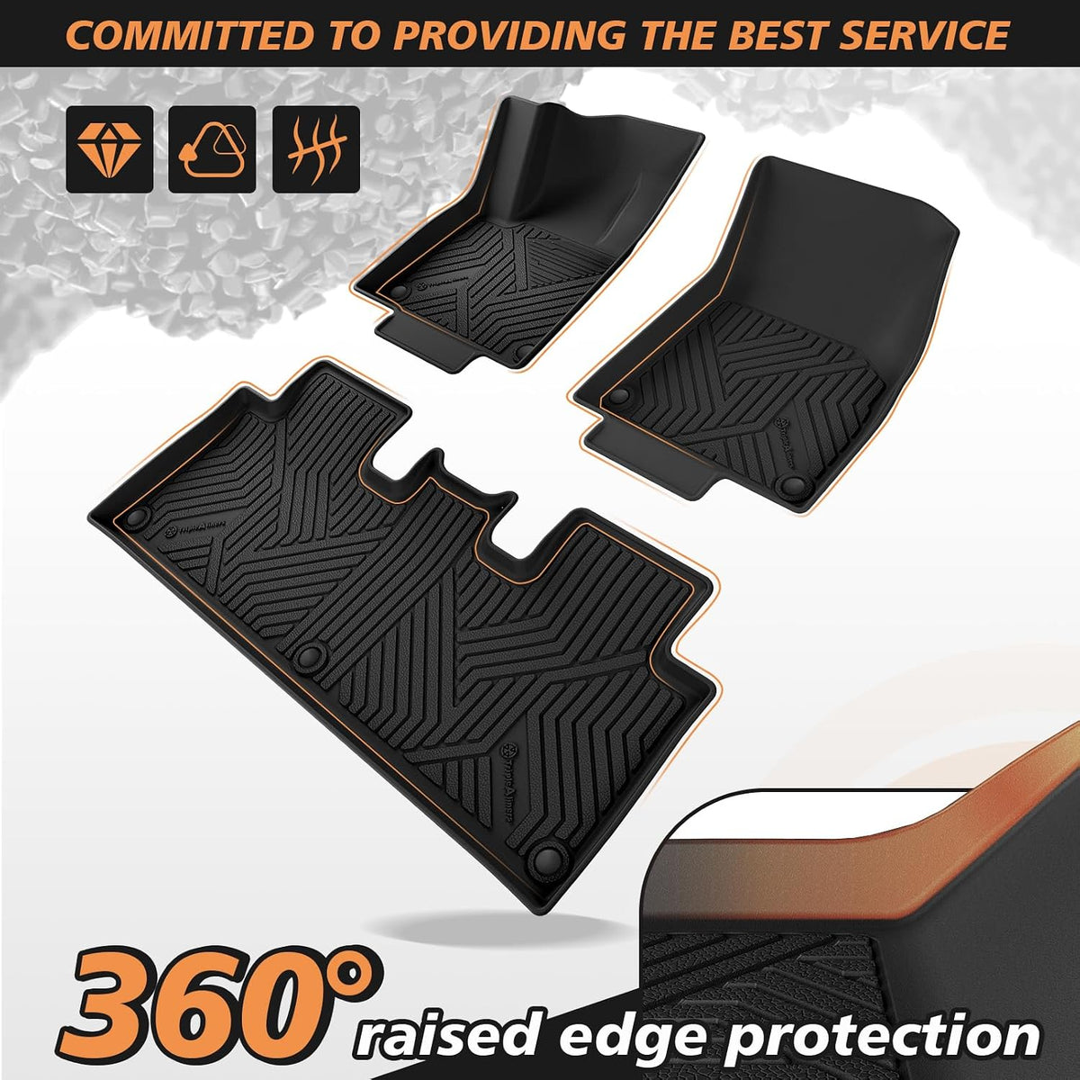 All-Weather Floor Mats for 2026 2027 Rivian R2|for Rivian R2 Standard/Premium/Performance| Protect from Dirt, mud and snow Floor Liner Full Coverage Cargo Liner Anti-Slip