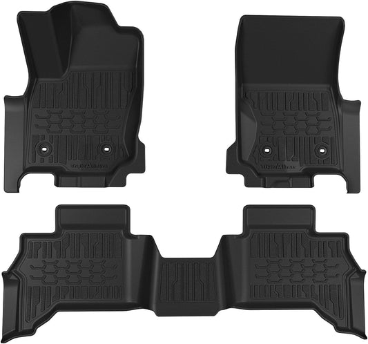 TripleAliners Floor Mats All Weather Liners Fit for Toyota 2025 4Runner Accessories Custom Fit TPE Heavy-Duty 1st & 2nd Row Waterproof Anti-Slip Floor Liners (Only for 5 Seats) Not for Hybrid Model