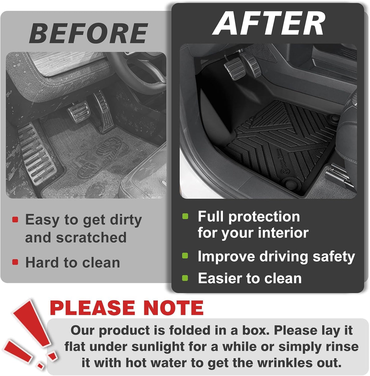 All-Weather Floor Mats for 2026 2027 Rivian R2|for Rivian R2 Standard/Premium/Performance| Protect from Dirt, mud and snow Floor Liner Full Coverage Cargo Liner Anti-Slip