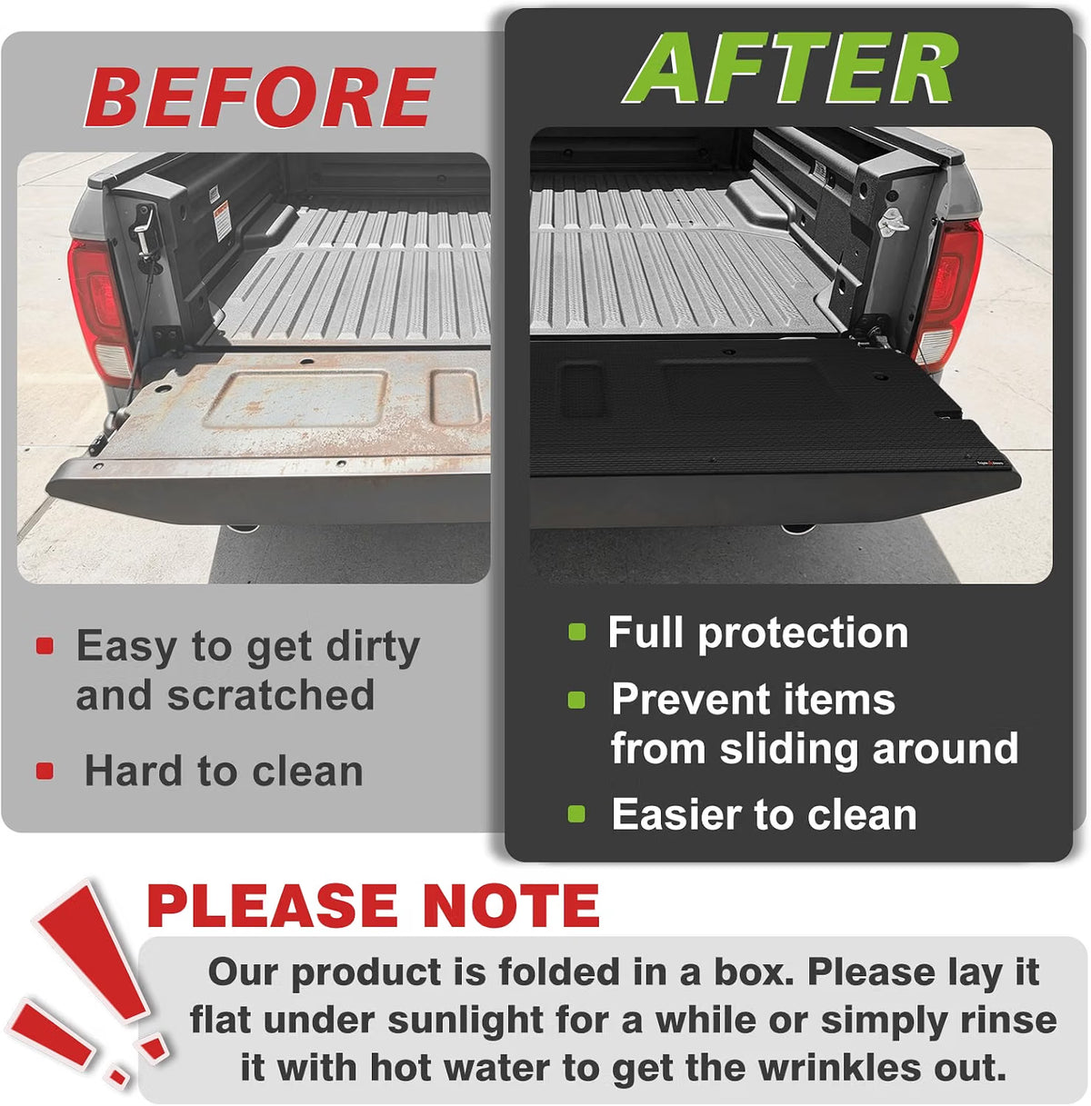 TripleAliners Tailgate Mat for 2020-2026 Honda Ridgeline Accessorie((Won't Fit Drop-in Liners) Pickup Tailgate Cover, Custom Fit, All Weather, Anti-Slip, Anti-Scratch, Work Trucks Accessories)