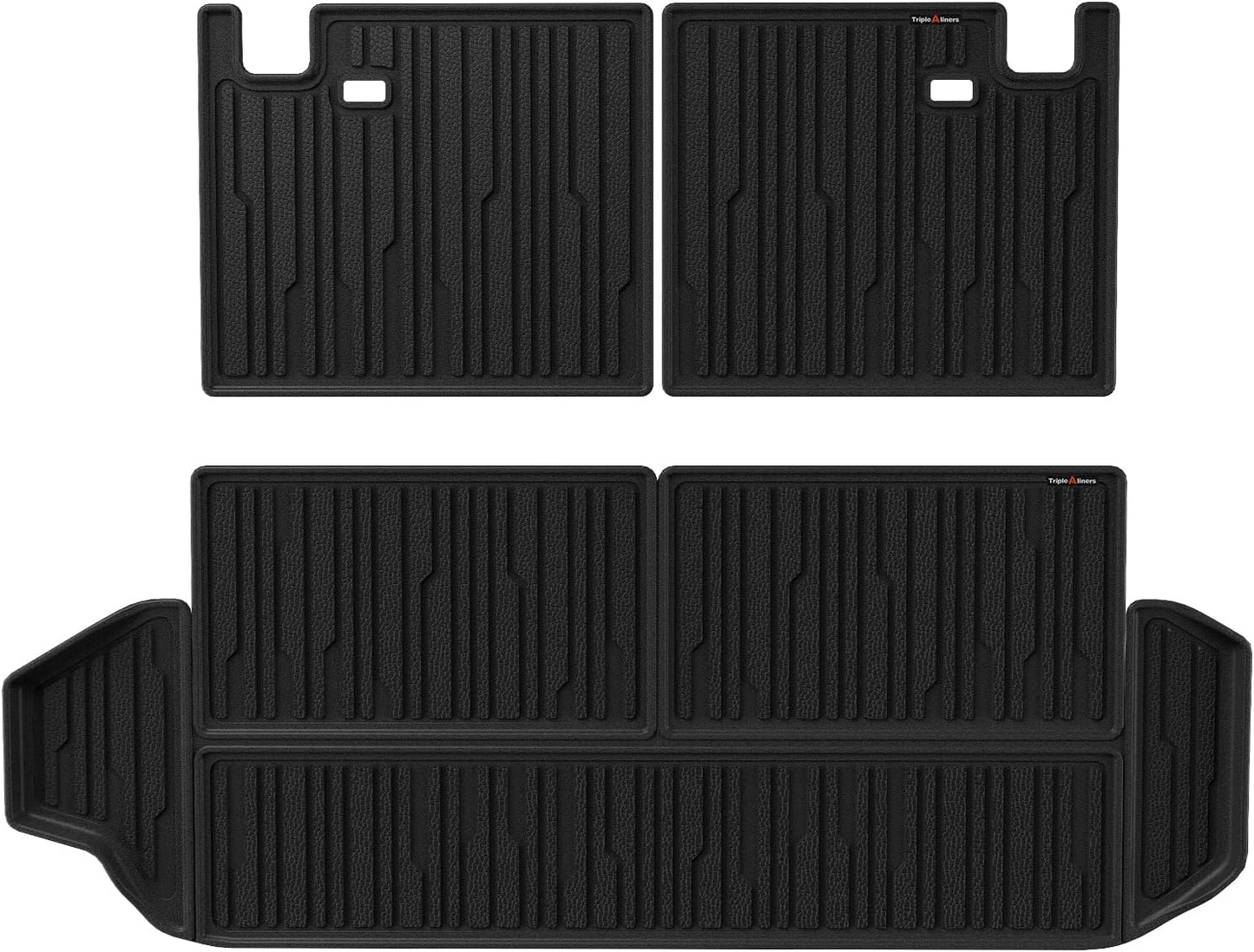 TripleAliners Trunk Mat & Rear Seatback Mat Fit for Toyota 2025 4Runner All Weather TPE Liners Accessories Custom Fit 6th Generation 4Runner TPE Heavy-Duty Covers(Only for 7 Seats)