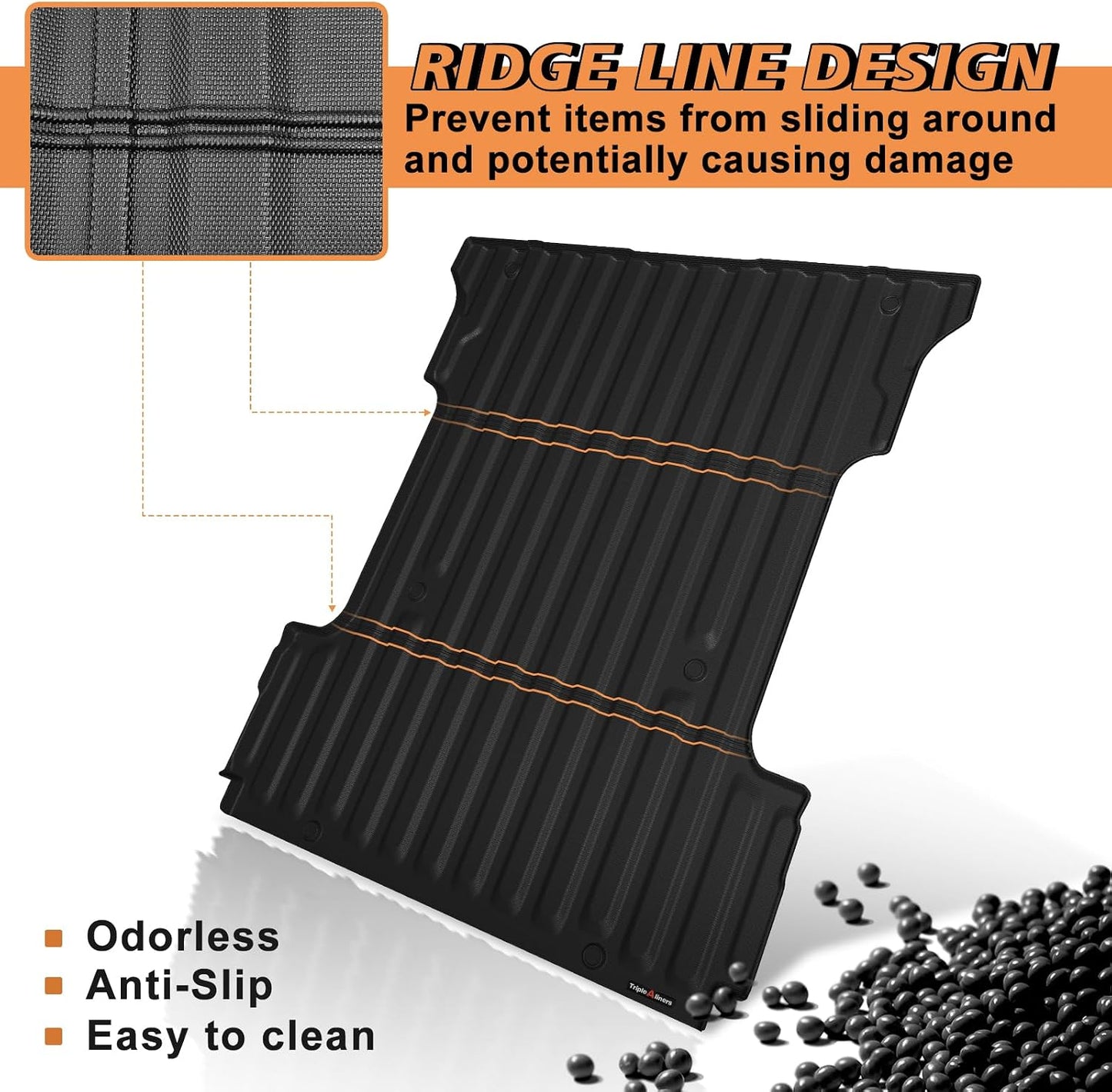 TripleAliners Truck Mat Compatible with 2024-2026 Ford F150 6.5FT Accessories, Truck Bed Mat Heavy Duty Custom Fit All Weather Protection TPE Pickup Liner