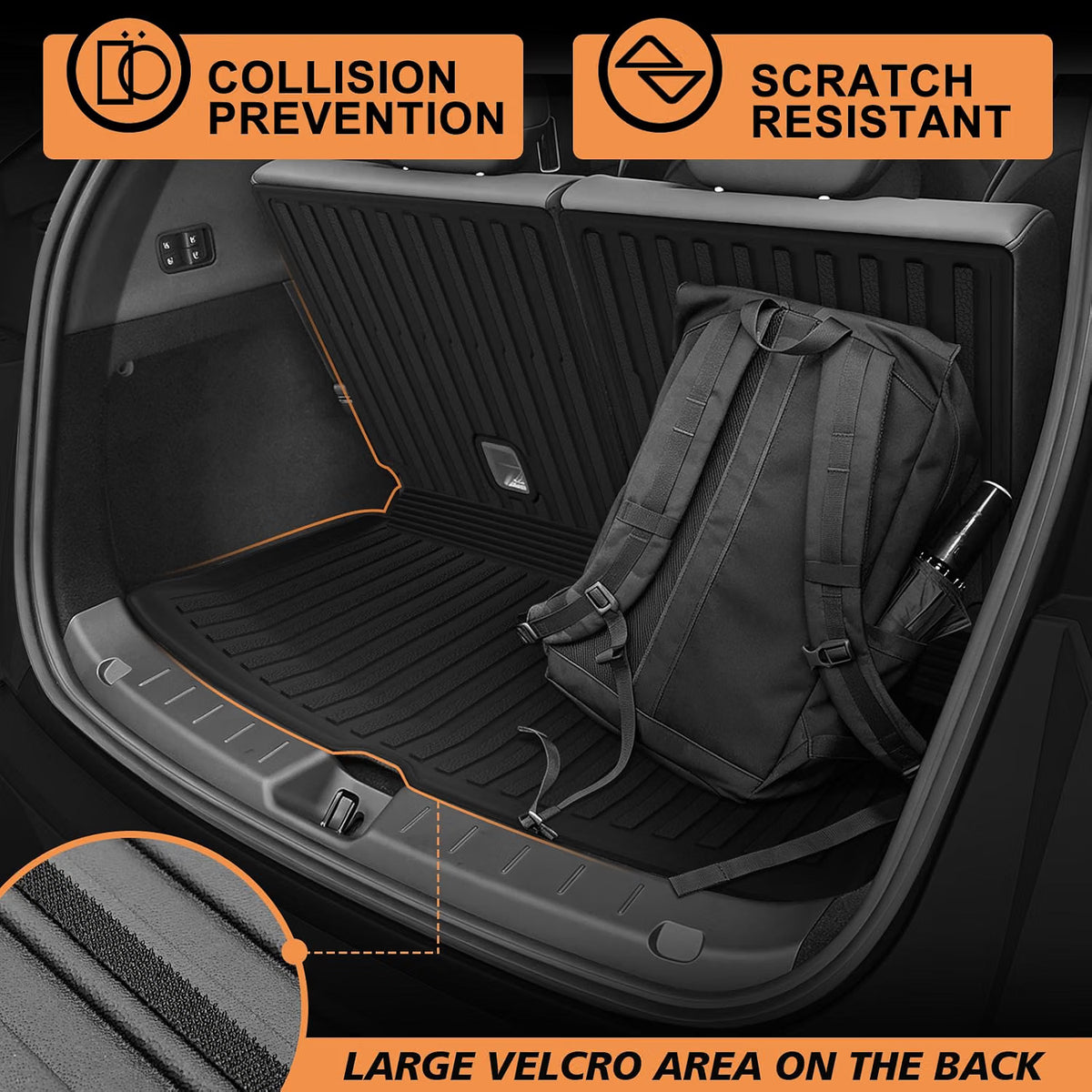 Floor Mats & Trunk & Backrest Mat for 2026 Tesla Model YL |Only Fit 2026 Tesla Model YL LHD| Full-Cabin TPE All Weather Floor Mats 5PCS Set with Backrest and Trunk Mats Pet Friendly
