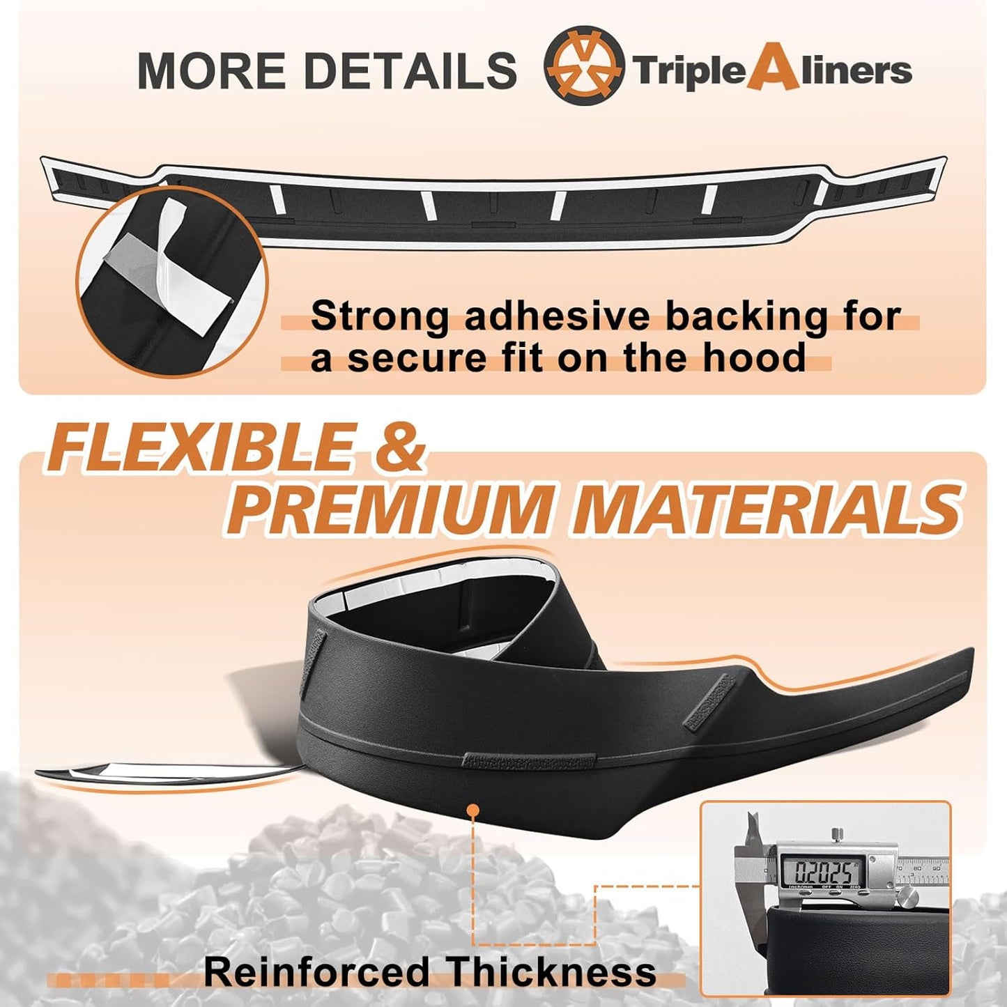TripleAliners Hood Deflector Protector Compatible with 2015-2020 Ford F-150 F150 Accessories Hood Protector TPE Bug Deflector Shield Replacement
