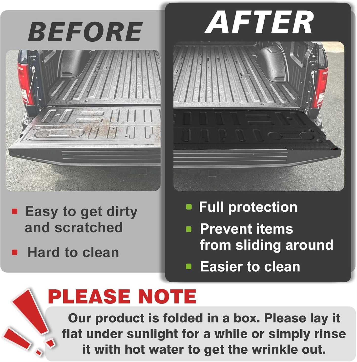 TripleAliners Tailgate Mat Compatible with 2015-2020 Ford F150 Accessories, Tailgate Cover Custom Fit All Weather Protection Pickup Liner