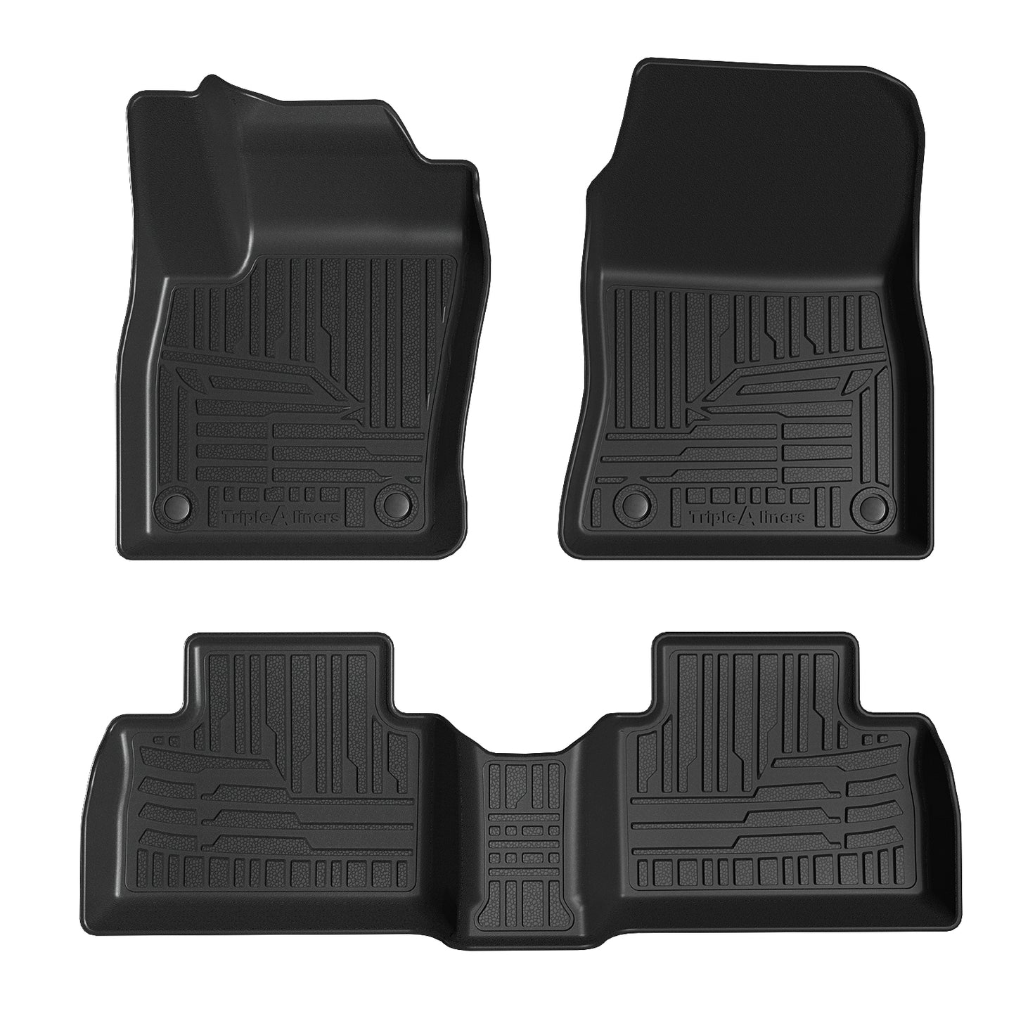 TripleAliners All Weather Floor Mats Compatible with 2025 Nissan Kicks Interior Accessories 1st & 2nd Row Floor Liners Custom Fit Anti-Slip TPE Full Coverage Protection Waterproof Car Mats