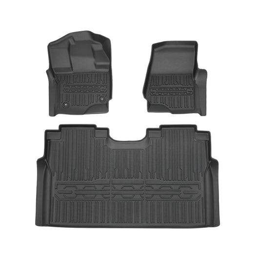 Triplealiners Floor Mats Compatible with 2015-2025 Ford F150 & 2022-2025 Lightning SuperCrew Cab (Not Fit Fold Flat Storage)