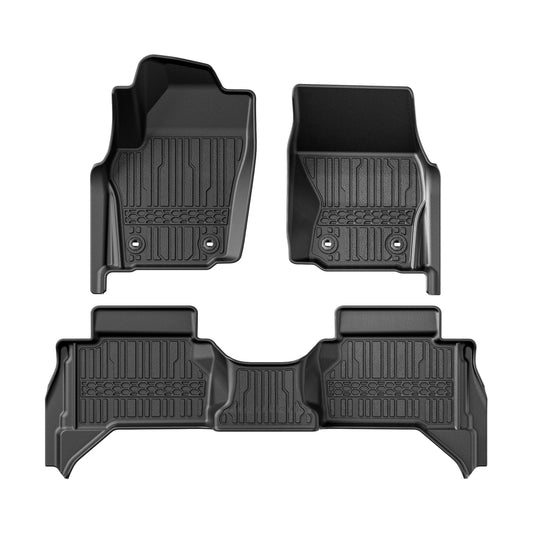 TripleAliners Floor Mats All Weather Liners Compatible with 2024 2025 Toyota Tacoma Accessories Double Cab Front & Rear 2-Row Custom Fit TPE Floor Liners, Manual Trans- NO For Hybrid|Auto (Floor Mats)