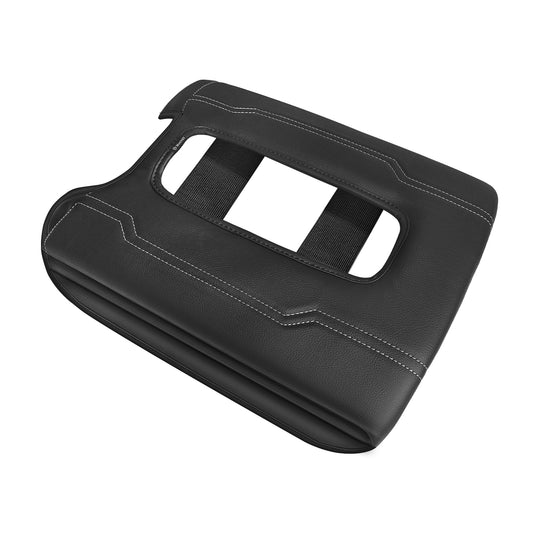 Center Console Armrest Cover Compatible with Chevy Silverado & GMC Sierra 1500 2500 3500 2014-2018 Armrest Pad Arm Rest Cushion Vegan Leather Protector 1-Inch Extra Thick(Bucket Seat ONLY)
