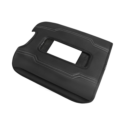 Center Console Armrest Cover Compatible with Chevy Silverado & GMC Sierra 1500 2500 3500 2014-2018 Comfort Armrest Pad Arm Rest Cushion Vegan Leather Protector Regular Thick(Bucket Seat ONLY)