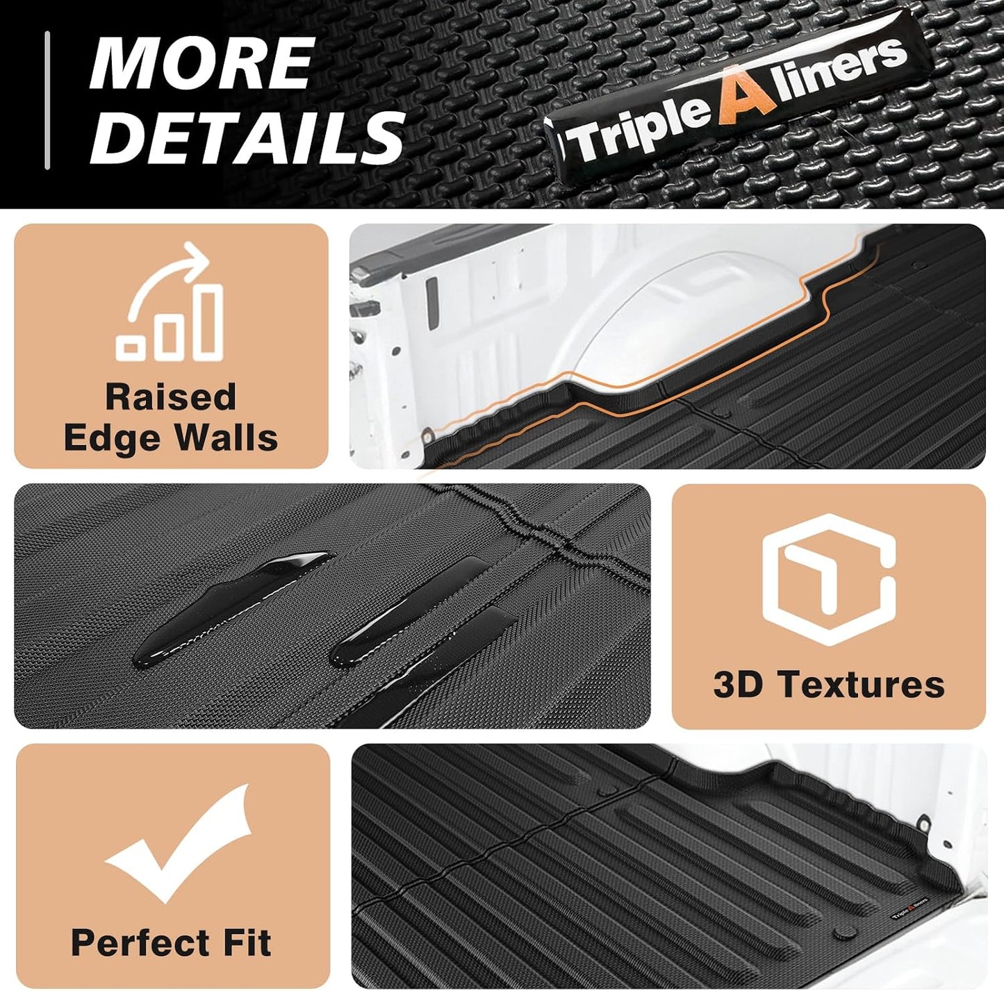 TripleAliners 8FT Truck Bed Mat for 2015-2026 Ford F150