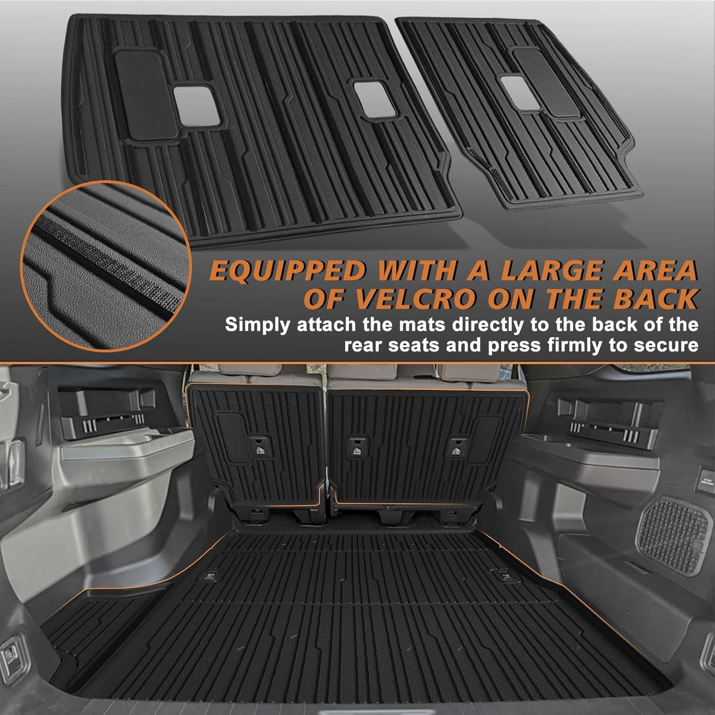 TripleAliners Floor Mats & Trunk Mat & Rear Seatback Cover All Weather TPE Liners Fit for Toyota 2025 4Runner Accessories Custom Fit TPE Heavy-Duty (Only for 5 Seats) - Not for Hybrid Model