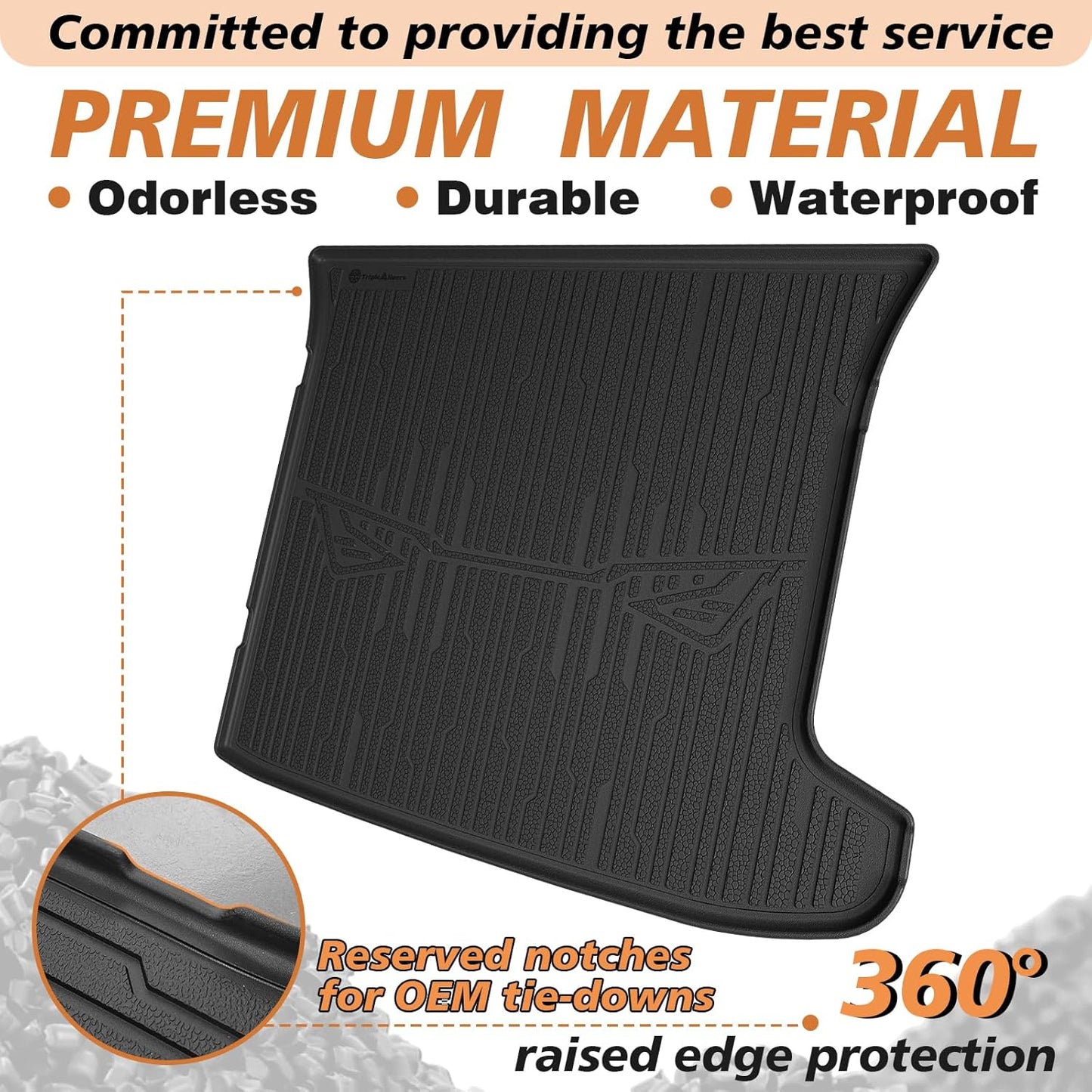 TripleAliners Trunk Mat All Weather Compatible with 2025 2026 Kia EV6 Accessories Custom Fit Protection Trunk Floor Liner Cargo Mat TPE Anti-Slip Odorless Cargo Liner (NOT FIT GT)
