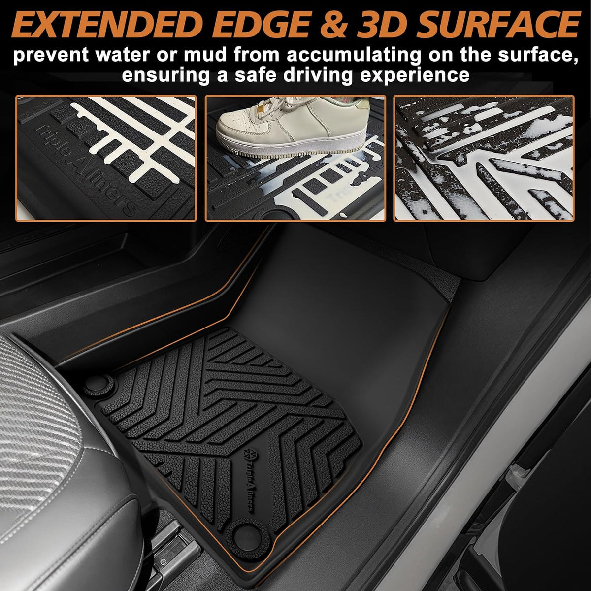 All-Weather Floor Mats for 2026 2027 Rivian R2|for Rivian R2 Standard/Premium/Performance| Protect from Dirt, mud and snow Floor Liner Full Coverage Cargo Liner Anti-Slip