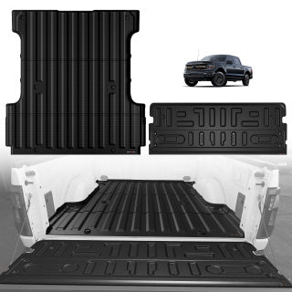 TripleAliners Truck Bed Mat (5.5FT) & Tailgate Mat (Standard) Compatible with Ford F150 2024-2026 Not Fit Drop in Bed Liner