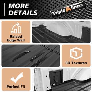 TripleAliners Truck Bed Mat (5.5FT) & Tailgate Mat (Standard) Compatible with Ford F150 2024-2026 Not Fit Drop in Bed Liner