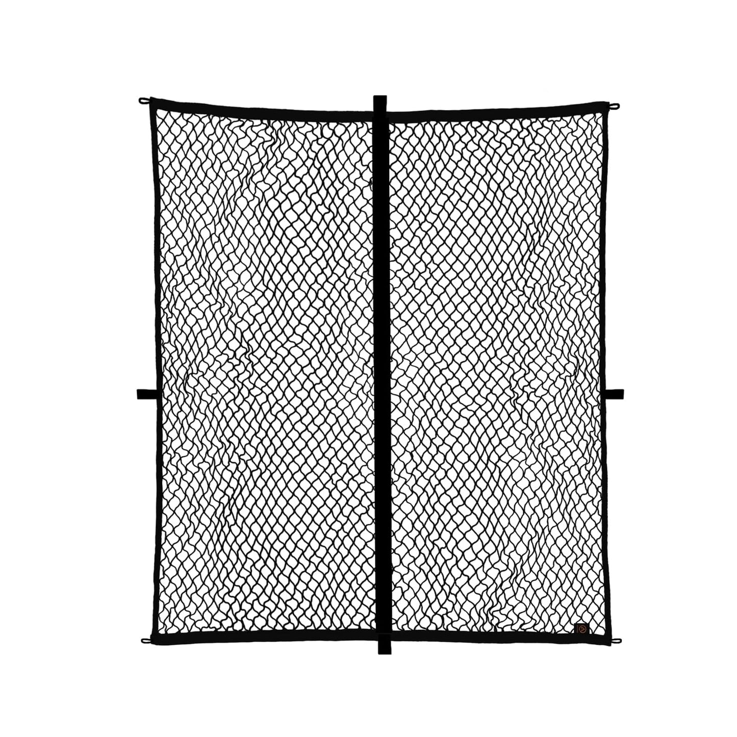 Muslogy Truck Bed Cargo Net Compatible with Pickup Truck Bed Organizer Stretchable 4'x4' to 7'x7' High Elastic Heavy Duty Upgraded Reinforced Storage Net with 10 Metal Carabiners (Single Layer)