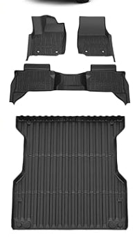 Floor Mats&Truck Bed Mat&Tailgate Mat Full Set All Weather Liners for 2024 Toyota Tacoma